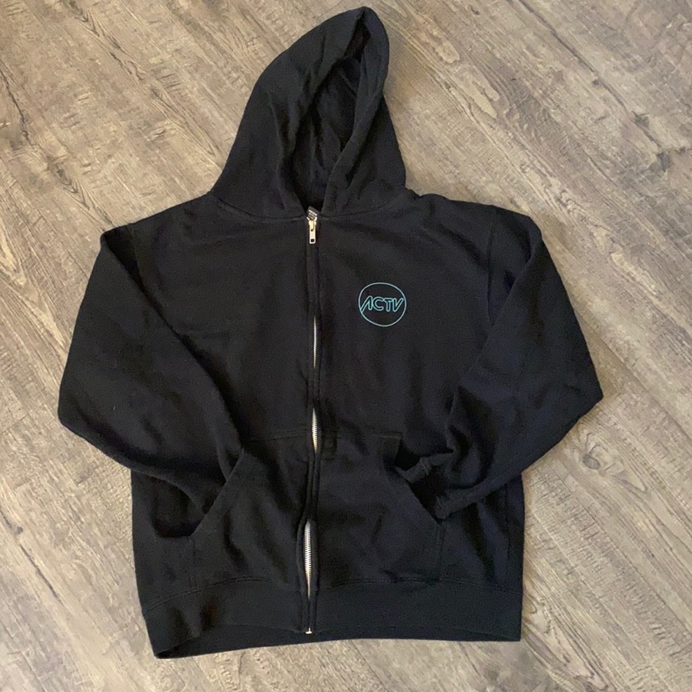 Active USA boys black full zip hoodie